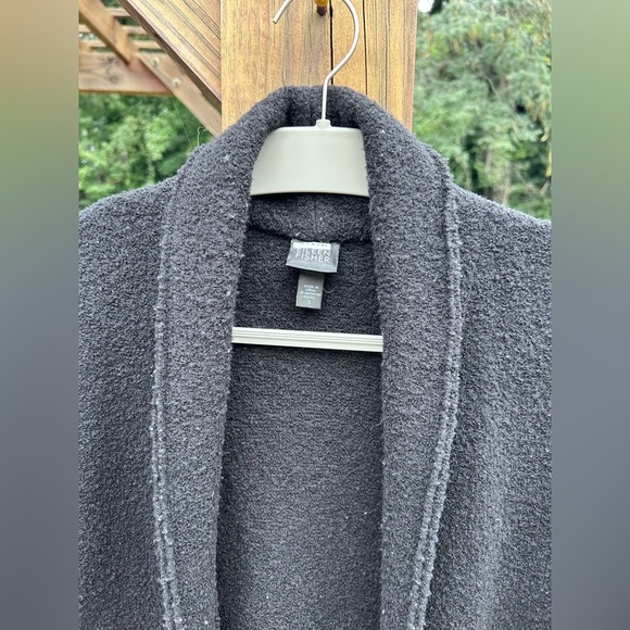 Eileen Fisher Boiled wool cardigan coat pockets - Picture 2 of 5